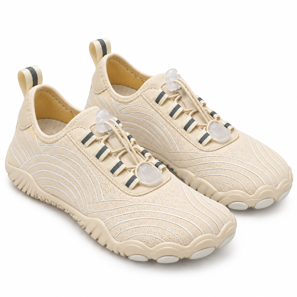 Cotta Flow Apricot barefoot schoenen voor dames en heren – paar schuin vooraanzicht