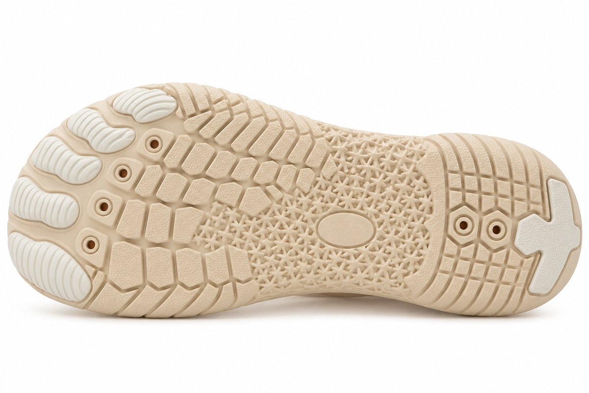 Cotta Flow Apricot barefoot schoen – onderkant flexibele rubberen zool met gripprofiel