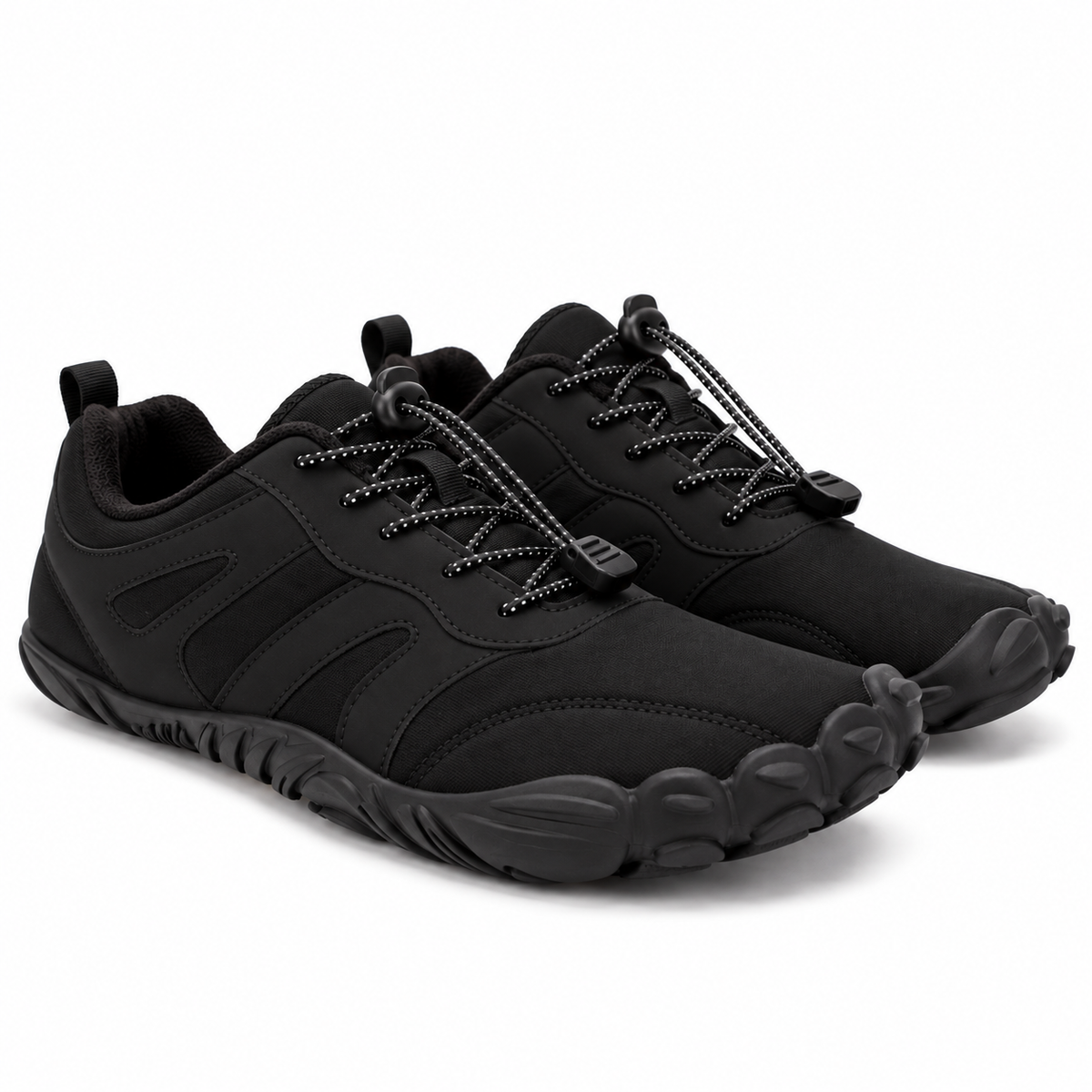 Cotta North Black barefoot schoenen in zwart – paar schuin zijaanzicht