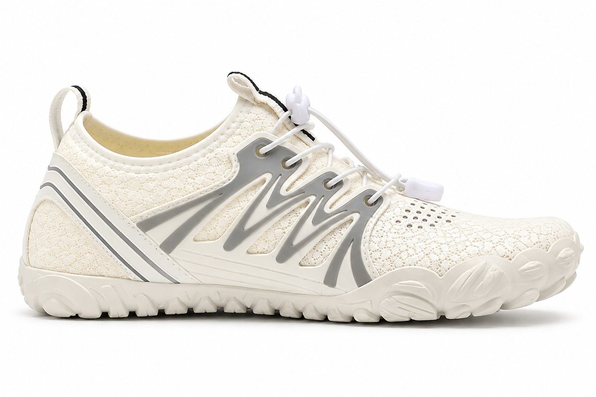 Cotta Trail Chalk barefoot schoen – zijaanzicht met zero-drop zool