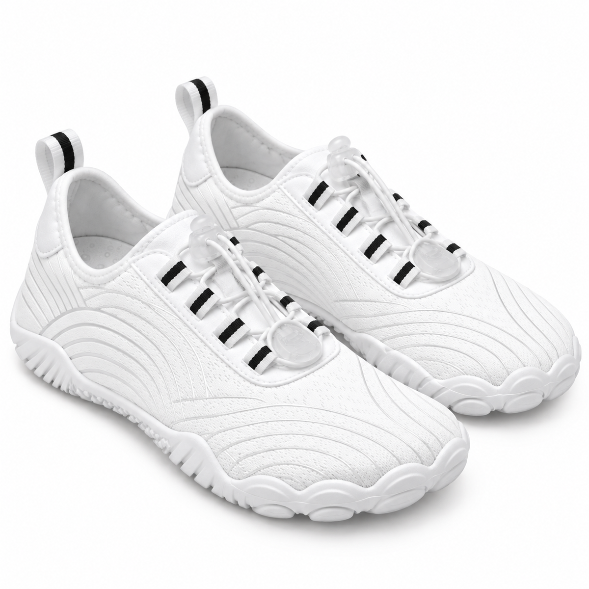 Cotta Flow Pearl witte barefoot schoenen voor dames en heren – paar schuin vooraanzicht