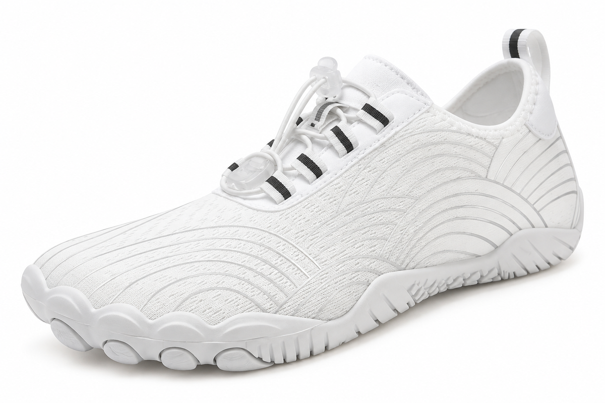 Cotta Flow Pearl witte barefoot schoen – schuin vooraanzicht